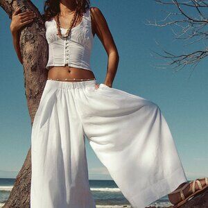 Free People Into You Eyelet Pant Set Size Small